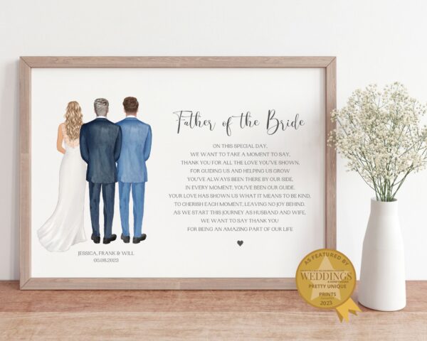 Personalised print for the father of the bride