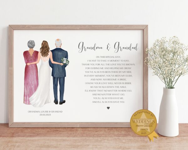 Gift For Grandparents of the Bride On Her Wedding Day