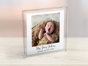 New Baby Boy Polaroid Photo Block