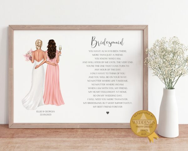 Personalised Thank You Bridesmaid Gift