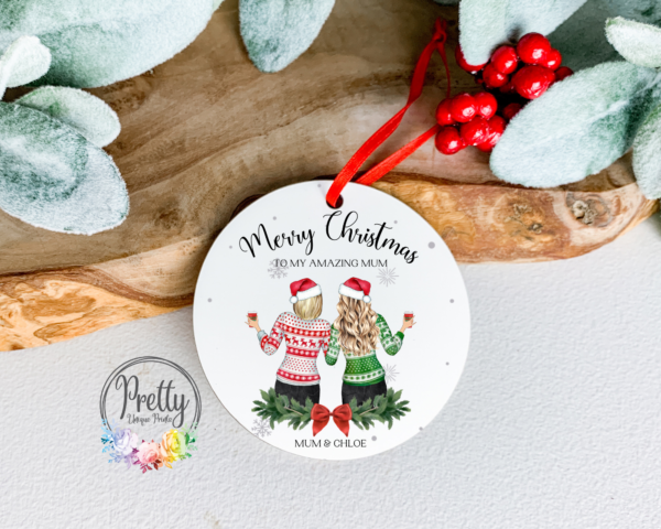 Personalised Christmas Bauble for Mum