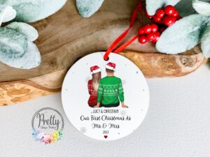 Personalised First Christmas As Mr & Mrs Bauble