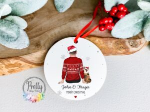 Personalised Cat Dad Christmas Bauble