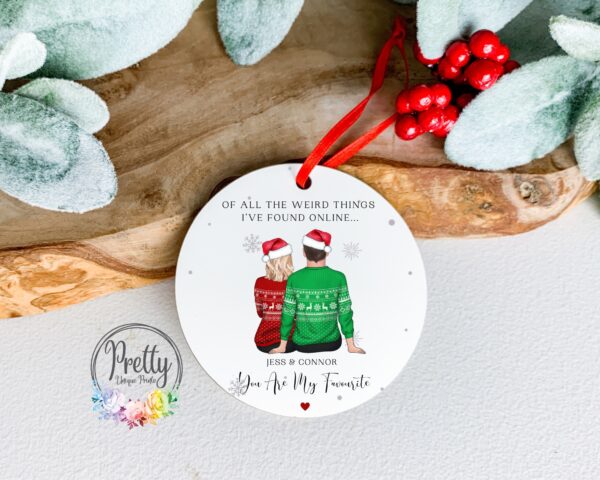 Personalised Funny Christmas Couple Bauble
