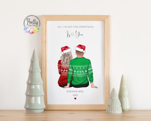 Personalised Christmas Gift For Girlfriend, Wife, Parter. All I want for Christmas is you