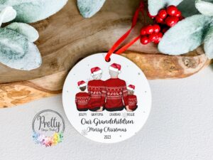 Personalised Christmas Tree Bauble for Grandma and Grandad