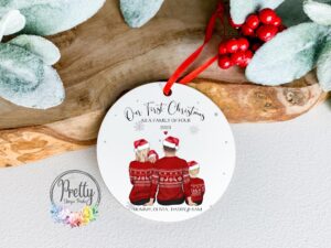 Personalised Family of Four Christmas Bauble