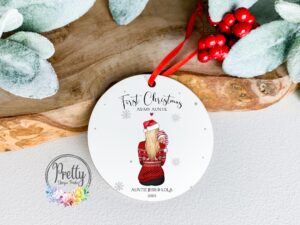 Personalised First Christmas As My Auntie Bauble