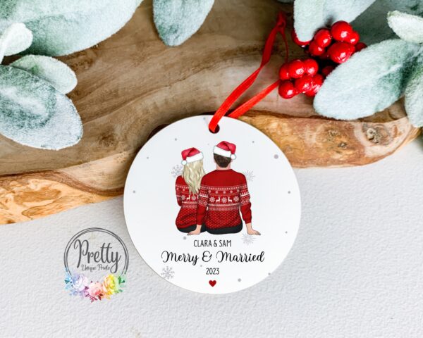 Merry and Married Christmas Tree Decoration
