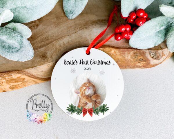 Kittens First Christmas Bauble with Photo