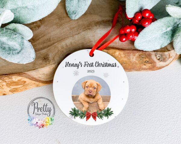 First christmas Bauble for Puppy with photo