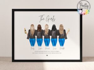 personalised Friendship Group Print Saying 'The Girls' at the top with friendship quote underneath