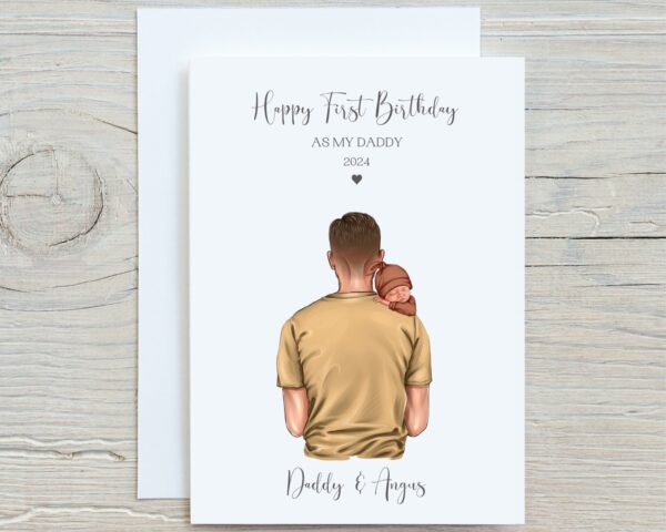 Dad Carry Baby, On A5 White Birthday Card