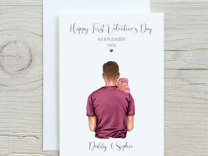 First Valentines Day As My Daddy Card, Babys First Valentine Card, Keepsake Valentines Card