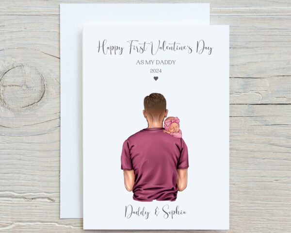 First Valentines Day As My Daddy Card, Babys First Valentine Card, Keepsake Valentines Card