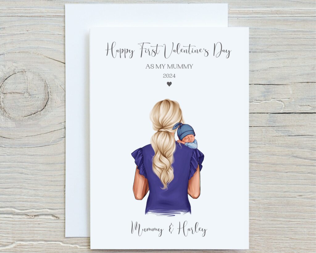 First Valentines Day As My Mummy Card, Babys First Valentine Card, Keepsake Valentines Card