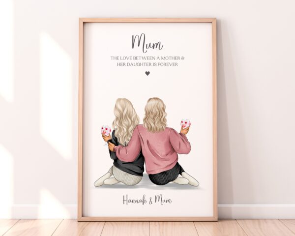 Gift for Mum From Daughter. Mum and Daughter Print. Mothers day Gift. Mum Birthday Gift