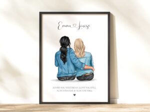 Personalised Lesbian couple Print, Same Sex couple gift, Gift For Girlfriend