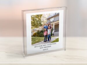 Personalised Housewarming Photo Gift. New Home Photo Gift. Acrylic Photo Block