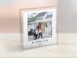 Personalised Family Photo Acrylic Block. Housewarming GIft, Birthday GIft and more
