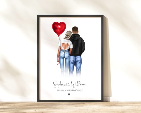 Personalised Valentines Day Gift, Couple Print For Valentines Day