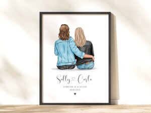 Personalised Lesbian couple Print, Same Sex couple gift, Gift For Girlfriend