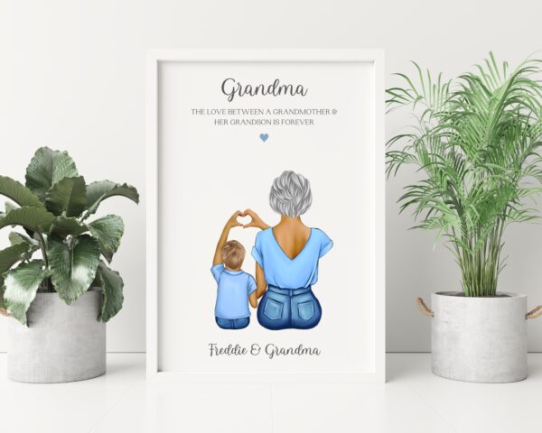 Grandma and Grandson Print