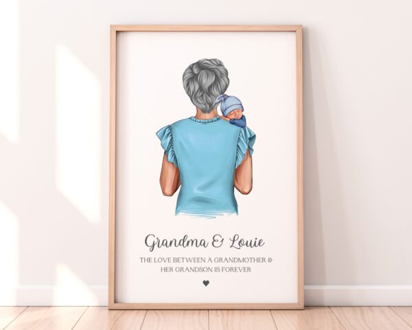 New Grandma Carrying Baby Boy