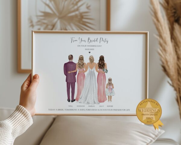 Bridal Party print with Bridesmaids, Flower Girls and Bridesmen.