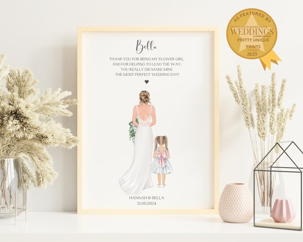 Thank you gift for flower girl on wedding day