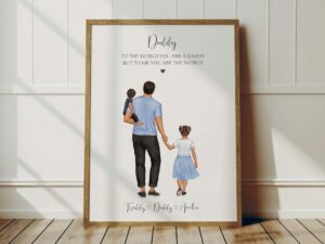 Personalised Print with Dad and Children