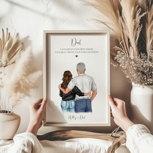 Personalised Gift For Dad From Daughter. Print with Dad and Daughter.