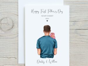 Personalised First Fathers Day Card. Fathers Day Card For New Daddy
