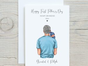 Personalised First Fathers Day Card As a Grandad. Fathers Day Card For New Grandad
