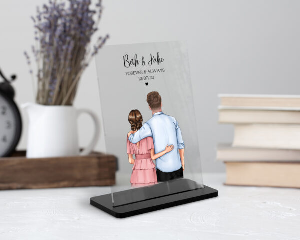 Personalised Couple Gift, Acrylic Plaque with Boyfriend and Girlfriend/ Husband/Wife