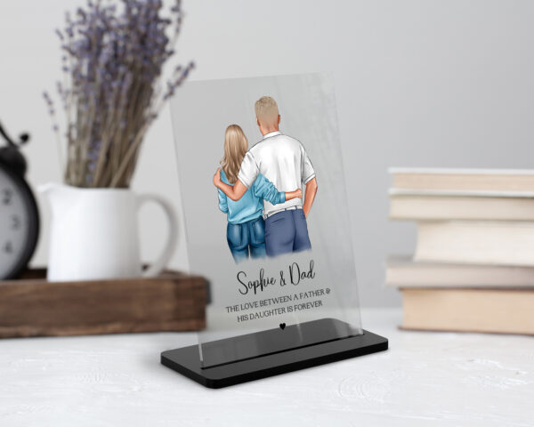 Acrylic Plaque With Dad and Daughter, including a quote