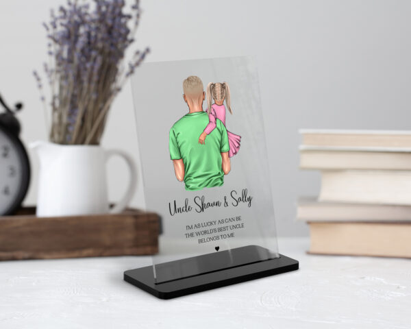 Personalised Acrylic Plaque With uncle and niece