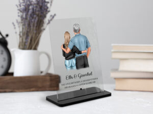 Acrylic Plaque With Grandad and Granddaughter, including a quote