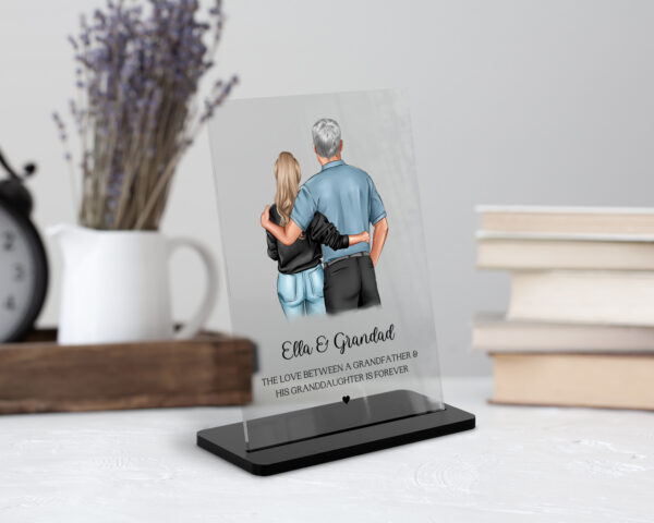 Acrylic Plaque With Grandad and Granddaughter, including a quote