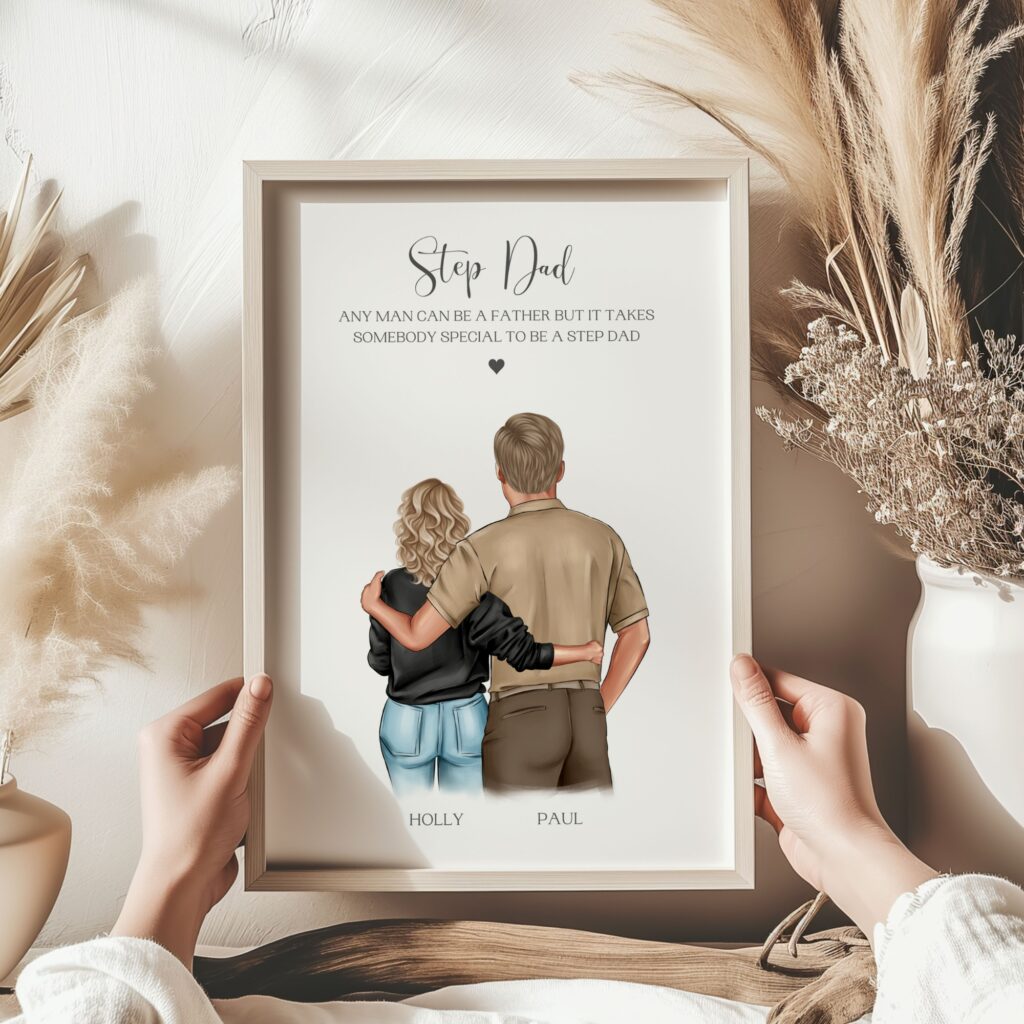 Personalised Gift For Step Dad, Step Father and Step Daughter Print