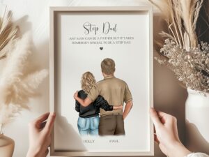 Personalised Gift For Step Dad, Step Father and Step Daughter Print